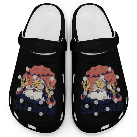 Heavy Metal Santa Sign Of The Horns Clogs