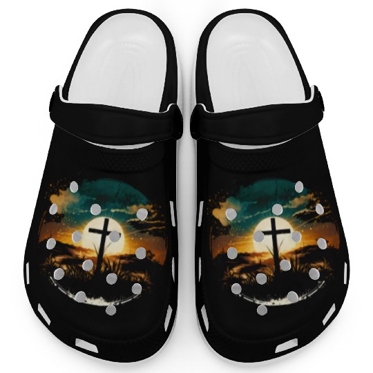 Jesus Cross Painting Clogs