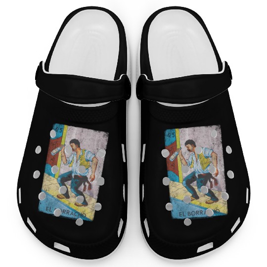 Loteria El Borracho Colorful Tarot Card Clogs