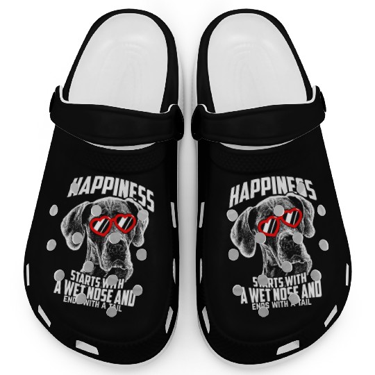 Happiness Starts Great Dane Clogs