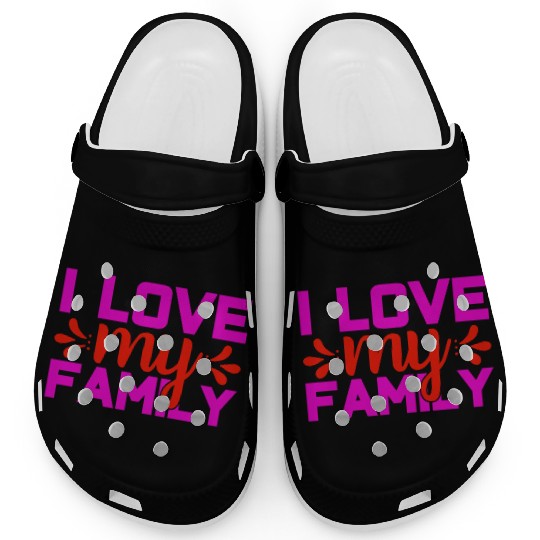 i love my family Clogs