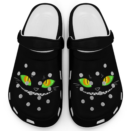 Creepy Cat Face Clogs