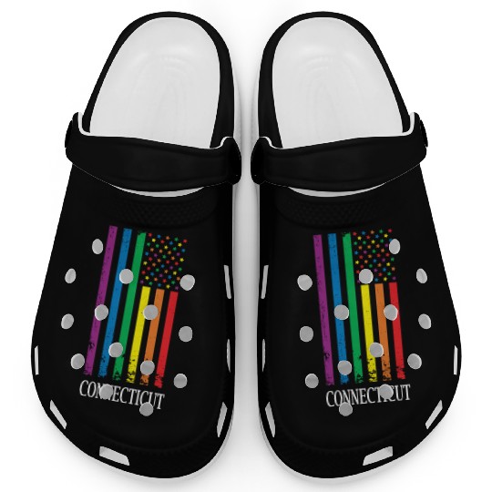 Connecticut Pride Month Pride Flag LGBT Community Clogs