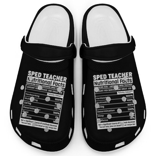 Sped Teacher Nutritional Facts Squad Funny SPED Te Clogs