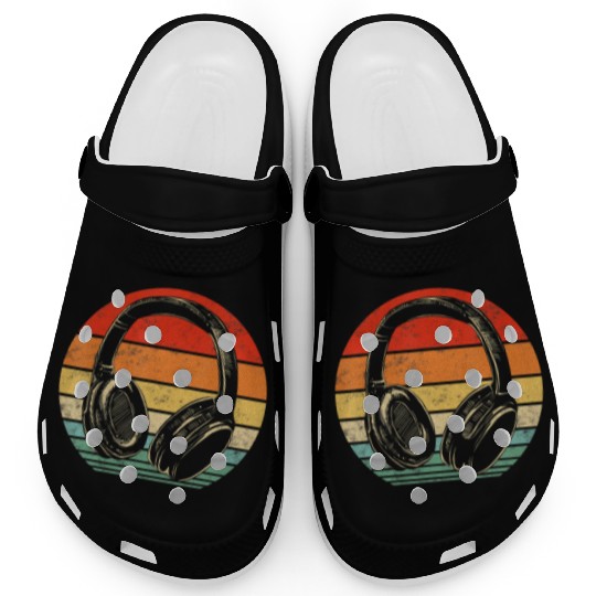 Electronic Music Lover Musician DJ Vintage Retro Clogs