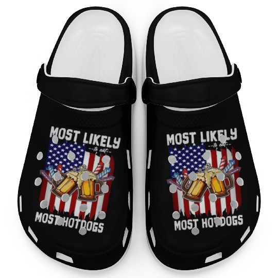4th Of July Party Most Likely To Eat Hotdogs Clogs