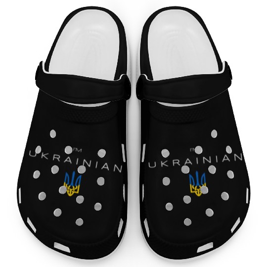I am Ukrainian - I am from Ukraine Trident Flag Clogs