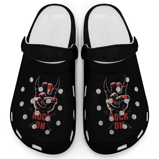 Rock music hand devil horns rock musician Clogs