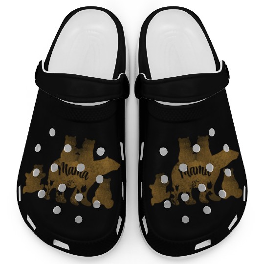 Mama Bear With 4 Cubs Mom of Four Children Gift Clogs