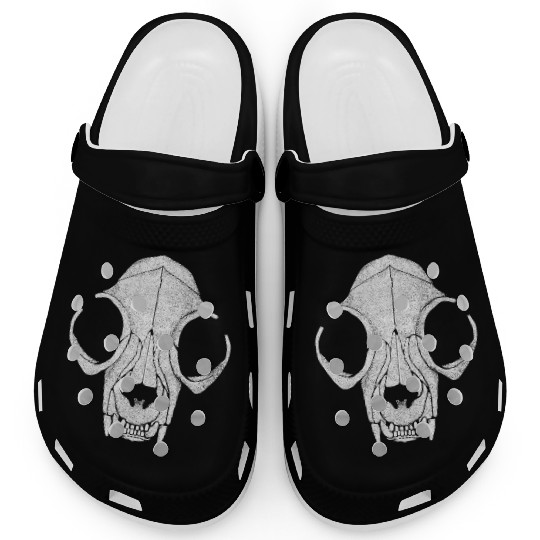 Cat Skull Pointillism Clogs