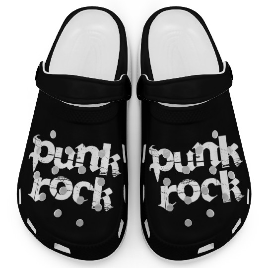 punk rock bold text Clogs