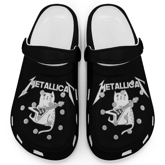 Mettalicat Rock Band Guitar Funny Christmas Clogs