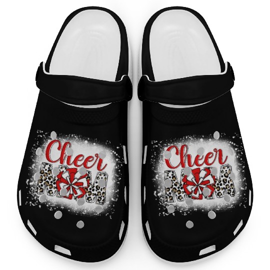 Cheer Mom Leopard Cheerleader Bleached Mother Clogs