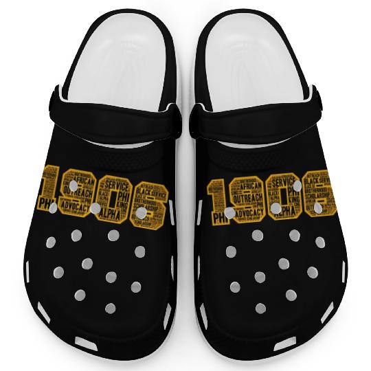 Mens Alpha African Fraternity Hand Sign 1906 Words Clogs