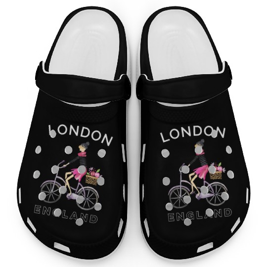 London England Biking Bicycling Clogs