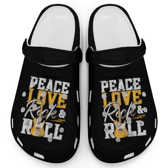 Peace Love Rock & Roll Electronic Rock Guitar Clogs