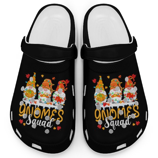 Gnomes Squad Cute Thanksgiving Light Autumn Three Clogs