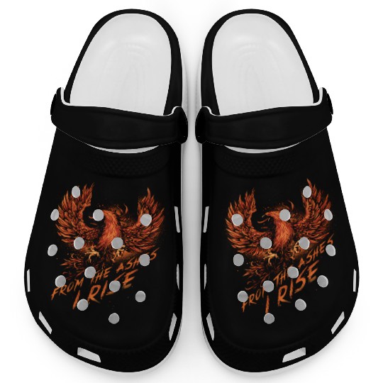 From The Ashes I Rise Motivational Phoenix Clogs