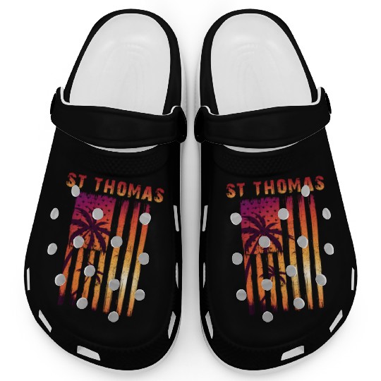St Thomas Us Virgin Islands Patriotic Flag Clogs