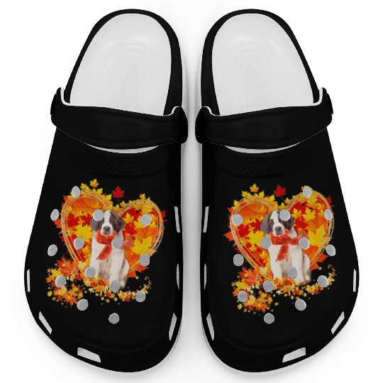 Autumn Leaf Heart Saint Bernard Scarf Fall Lover Clogs