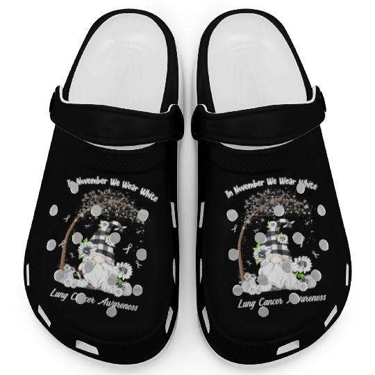 In November We Wear White Lung Cancer Awareness Clogs