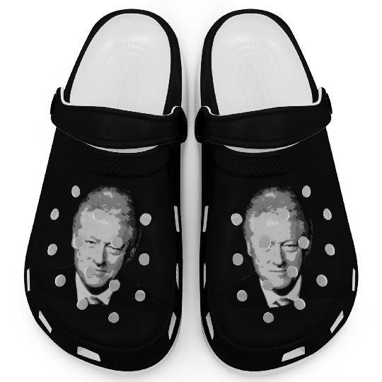 Bill Clinton Grayscale Pop Art Clogs