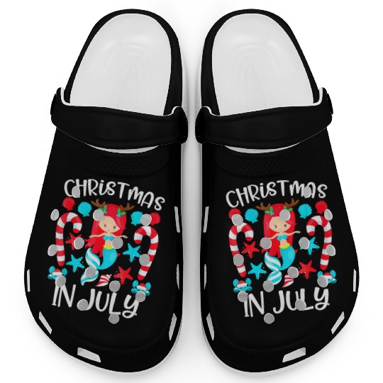 Christmas In July Cute Mermaid Summer Clogs