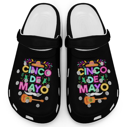 Cinco de Mayo Sombrero Mustache and Guitar Clogs
