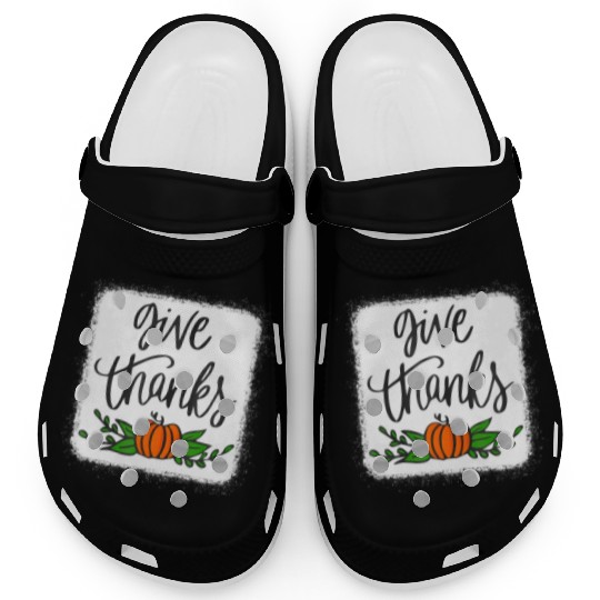 Give Thanks Pumpkin Harvest Fall Autumn Clogs