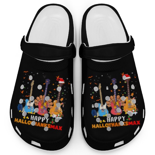 Guitar Happy Hallothanksmas Halloween Clogs