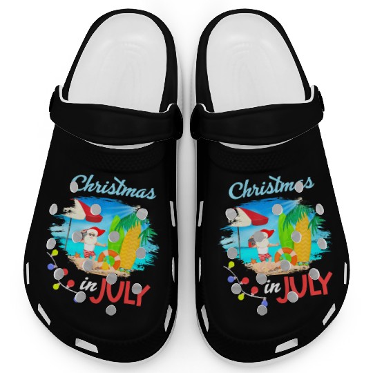 Christmas in July Santa Hawaiian Summer Hawaii Clogs