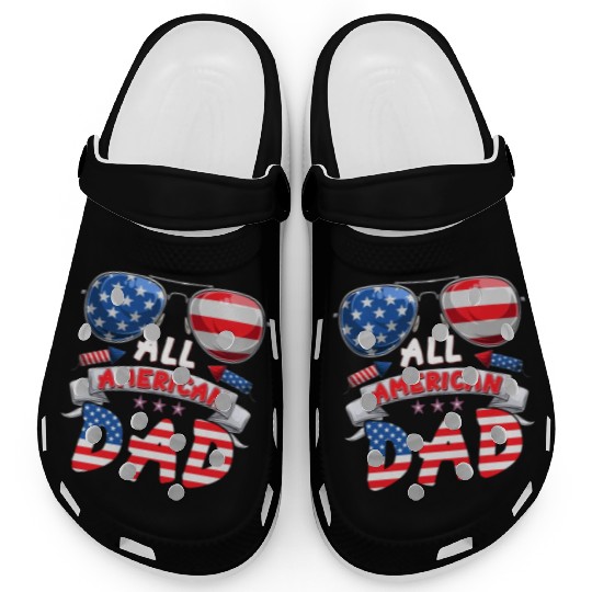 All American Dad US Patriots Fathers America Party Clogs