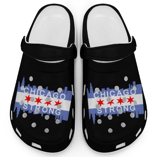 Chicago Strong Chitown City yline Flag Clogs