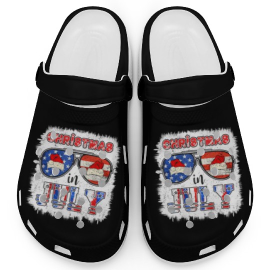Christmas in July Santa Hat Sunglasses Summer Clogs