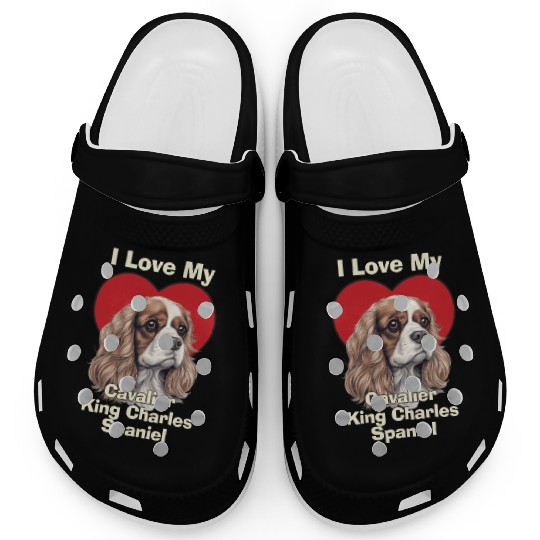 I Love My Cavalier King Charles Spaniel Puppy Dog Clogs