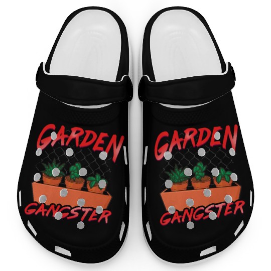 Cute Funny Garden Gangster Planting Pun Clogs