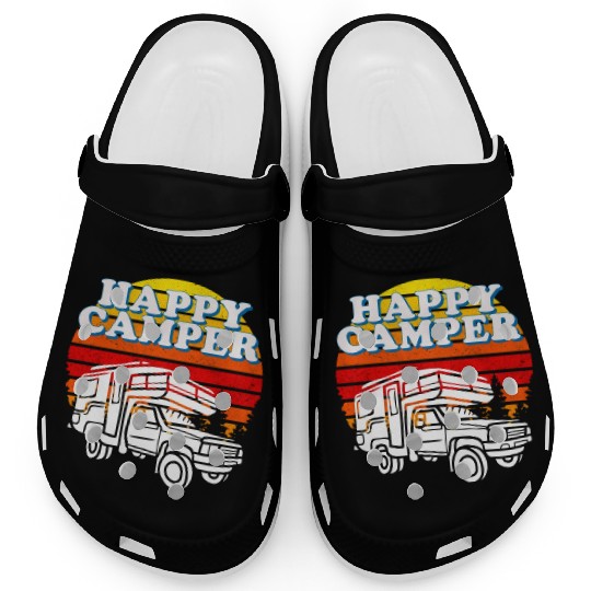 Happy Camper Funny Camping Lover Clogs