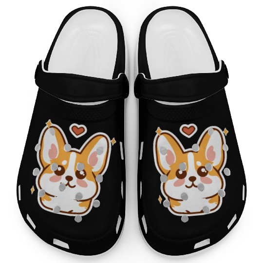 Kawaii Corgi Dog Lover Puppy Retro Clogs