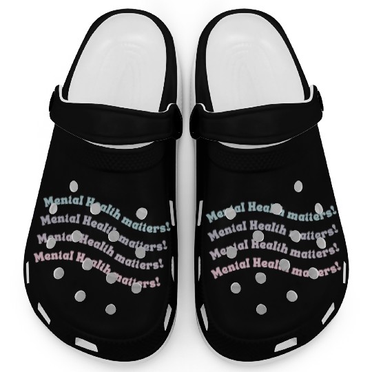 Mental Health Matters | Wavy Retro French Gray Clogs