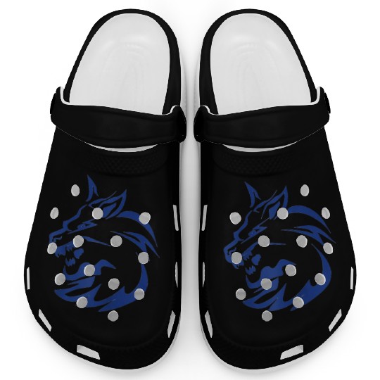 lightning lone wolf design raglan baseball Clogs Tan