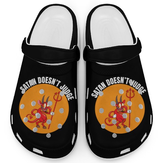 Funny Hail Gay Satan Lgbt Goth Gay Pride Baphomet Clogs