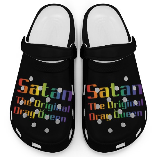 Funny Hail Gay Satan Lgbt Goth Gay Pride Baphomet Clogs