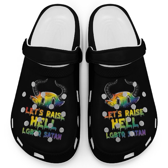 Funny Hail Gay Satan Lgbt Goth Gay Pride Baphomet Clogs