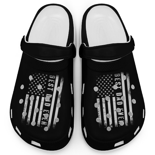 Father's day Best dad ever with US american flag Clogs
