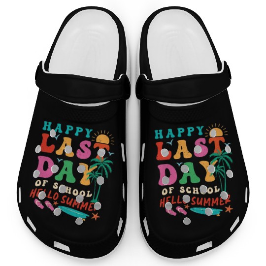 Groovy Happy Last Day of School Teacher Student Clogs