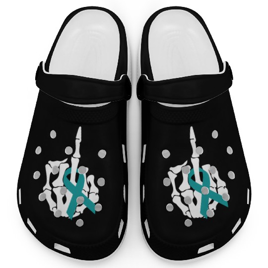 Fuck Ovarian Cancer Middle Finger Ovarian Cancer A Clogs