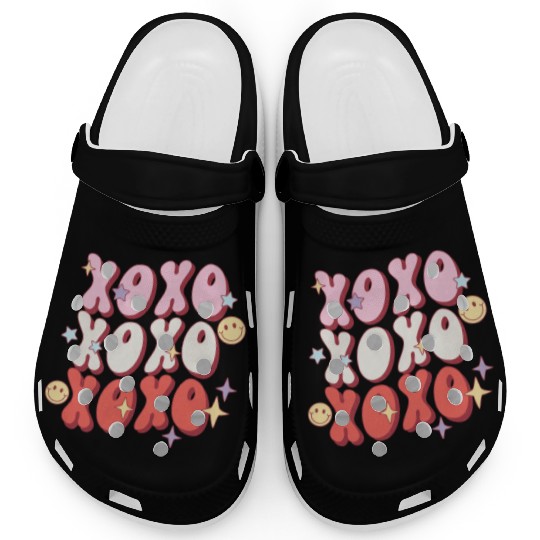 XOXO retro valentine sublimation hipster Clogs