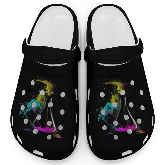 Chemist splash art tube retro chemistry laboratory Clogs