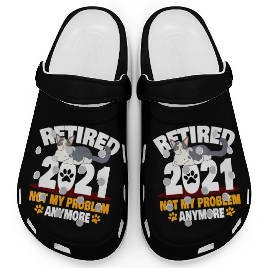 Not My Problem Anymore Cat Lover Retirement Design Clogs