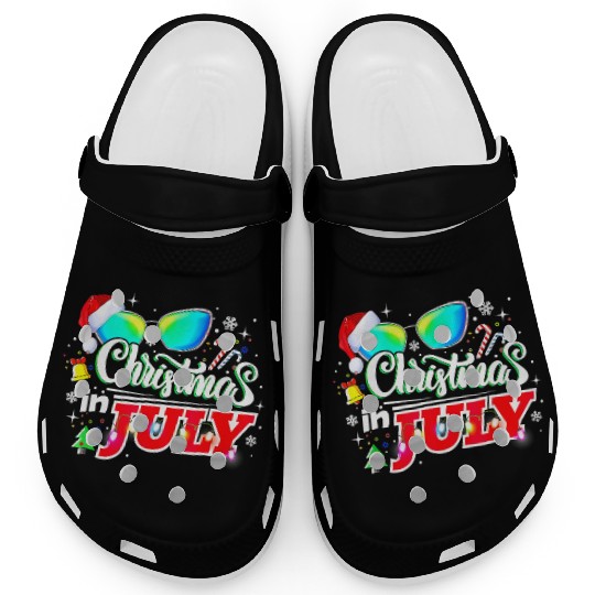 Christmas In July Santa Hat Sunglasses Summer Clogs